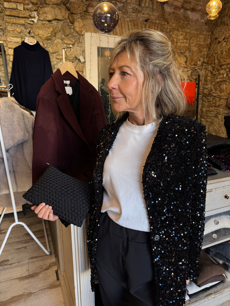 Blazer à sequins noirs Julia