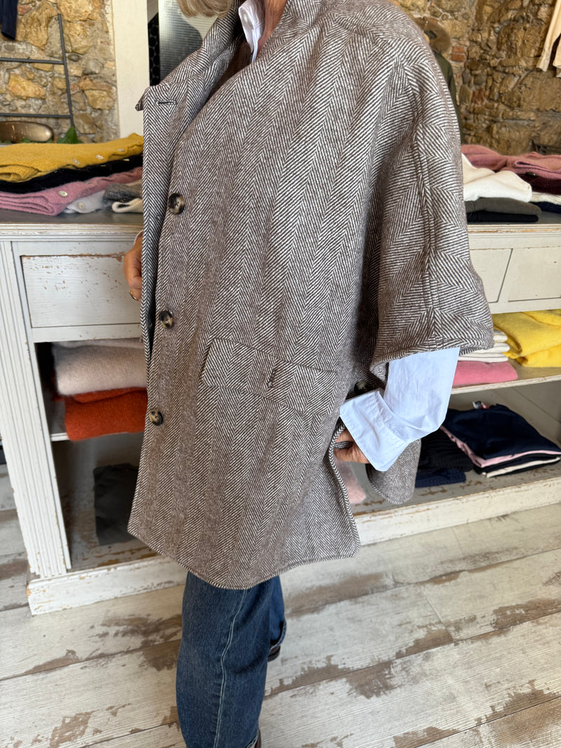 Manteau cape Chevron