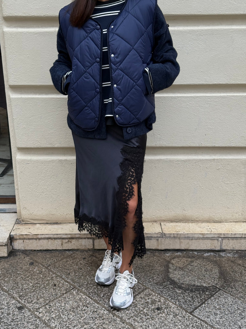 Jupe en satin et dentelle Luna - 2 couleurs