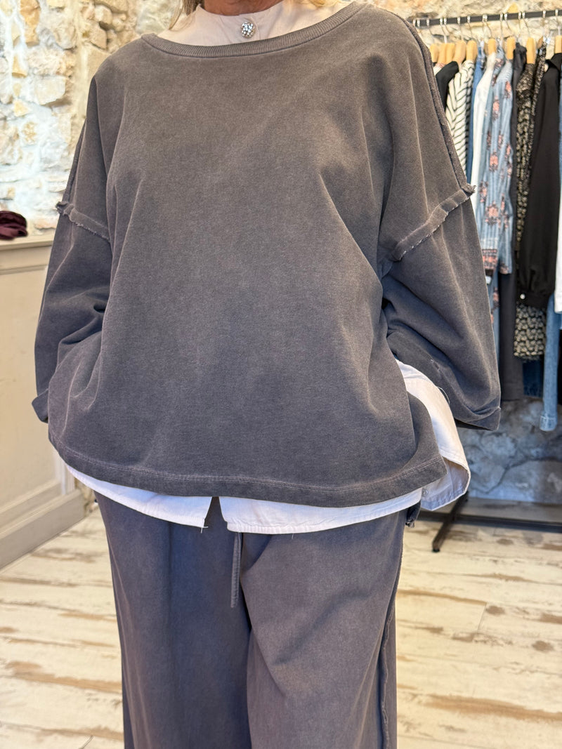 Sweat-shirt Mina manches courtes - 2 couleurs