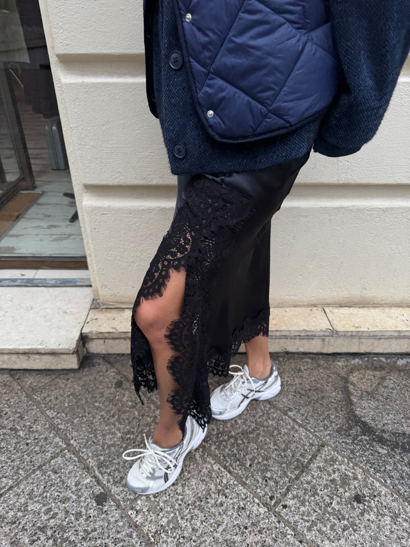 Jupe en satin et dentelle Luna - 2 couleurs