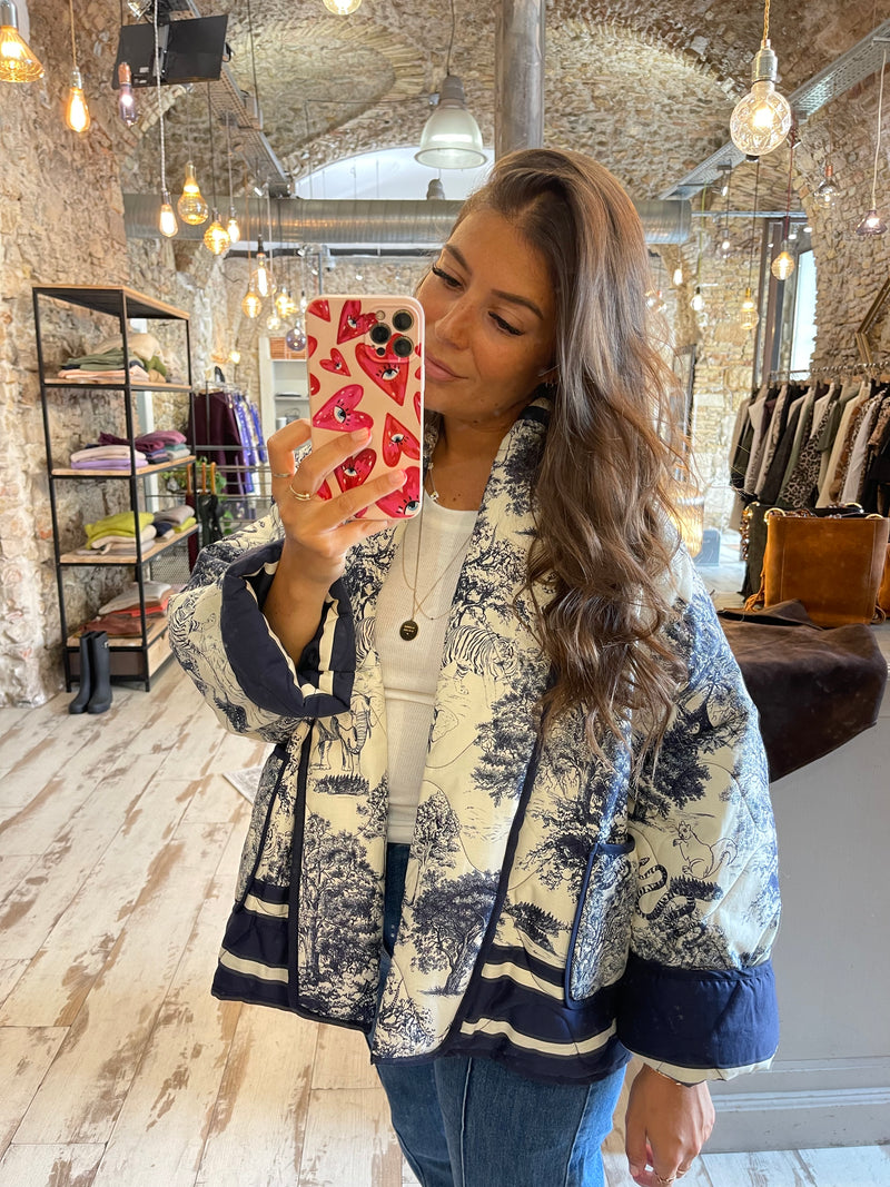Manteau matelassé en toile de jouy Yara