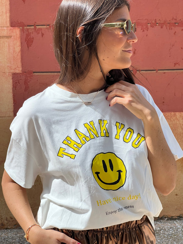 T-shirt "Thank you" jaune