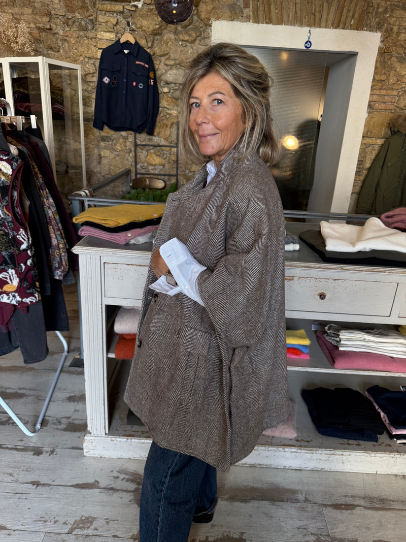 Manteau cape Chevron