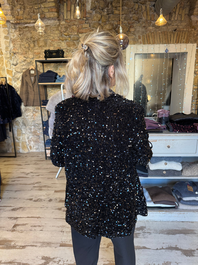 Blazer à sequins noirs Julia