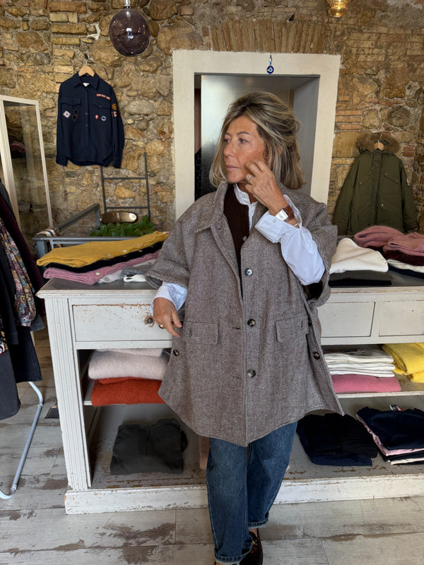 Manteau cape Chevron