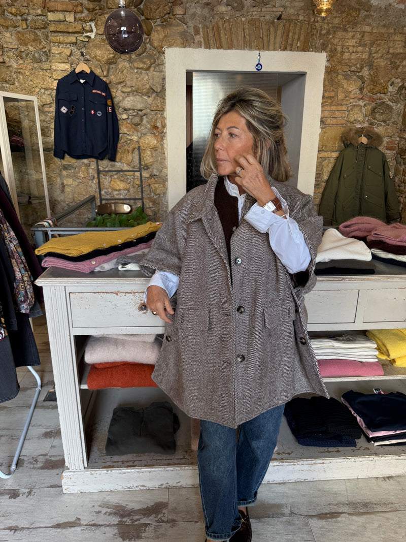 Manteau cape Chevron