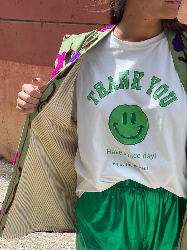 T-shirt "Thank you" vert