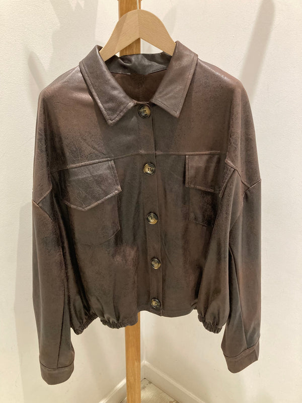 Veste en simili-cuir Cassandre oversize