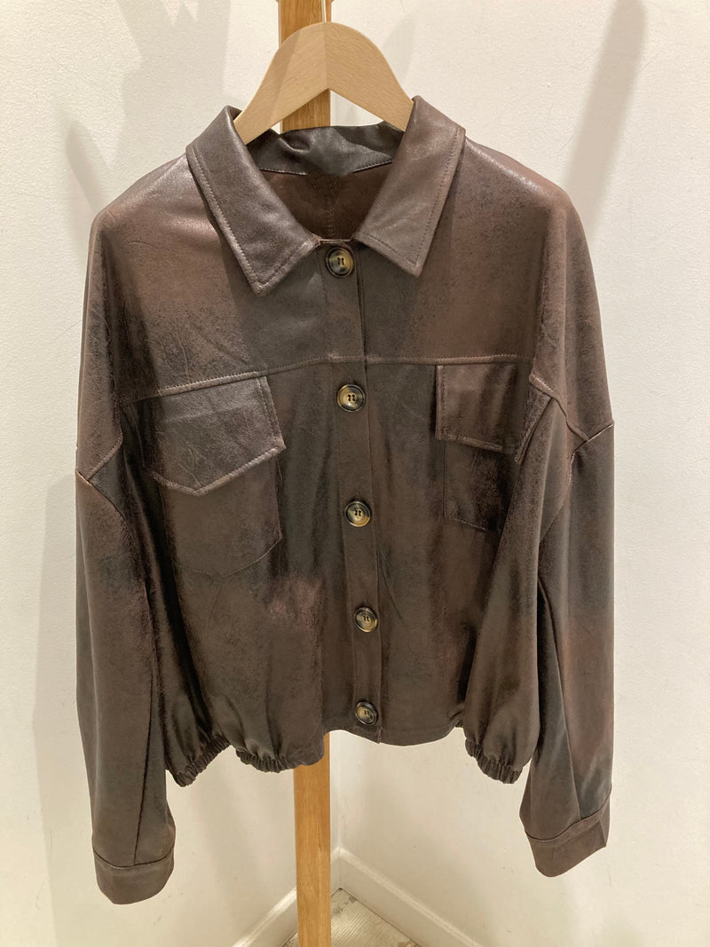 Veste en simili-cuir Cassandre oversize