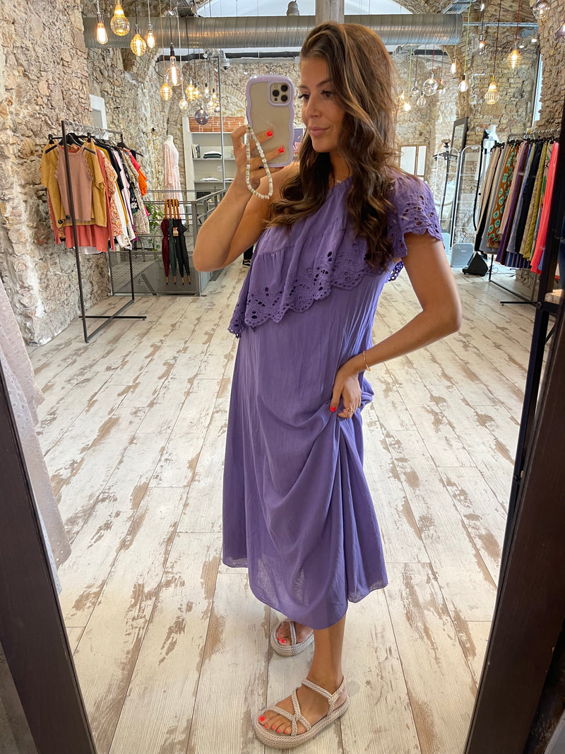 Robe asymétrique Mila violette